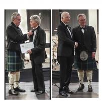 Presentations of a Paul Harris Fellowship to Hugh Clarke and Andy Bottoms.